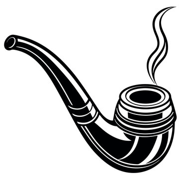 recommend clip art: Black-only silhouette of a smoking pipe
                    