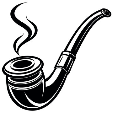 recommend clip art: Black-only silhouette of a smoking pipe
                    