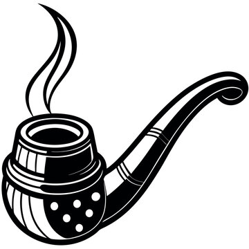 recommend clip art: Black-only silhouette of a smoking pipe
                    