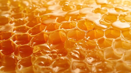 honeycombs with bubbles of liquid