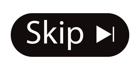 Skip advertisement icon, Media player icon, vector on white background. Skip ads symbol, icon. Skip icon for your web site design, logo, app, UI, UX. Vector illustration.