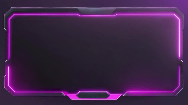 Futuristic Neon Square Frame: Looping Effect on Black Background
