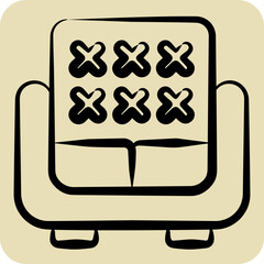 Icon Sofa. related to Office symbol. hand drawn style. simple design illustration