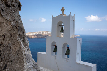 Santorini - Greece - May 17, 2024: Church of Agios Nikolaos near Megalochori, Santorini, Cycladic Islands, Greece.