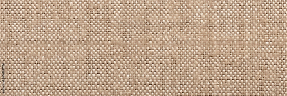 Sticker Close-up Texture of a Beige Woven Fabric