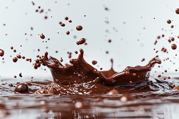 Fototapeta premium An enticing depiction of luxurious liquid chocolate dripping with a smooth, velvety texture. 