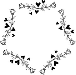 Rose frame with heart