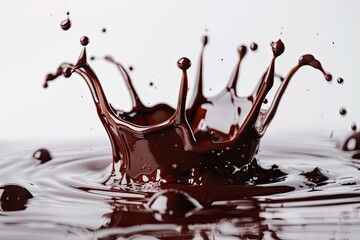 An enticing depiction of luxurious liquid chocolate dripping with a smooth, velvety texture. 