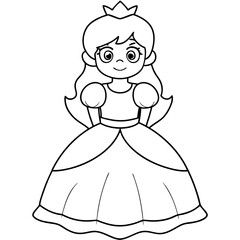 Princess Coloring Page for kids, Kids Drawing, Princess with different Pose