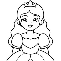 Princess Coloring Page for kids, Kids Drawing, Princess with different Pose