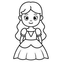 Princess Coloring Page for kids, Kids Drawing, Princess with different Pose