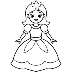 Princess Coloring Page for kids, Kids Drawing, Princess with different Pose