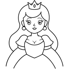 Princess Coloring Page for kids, Kids Drawing, Princess with different Pose