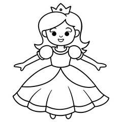 Princess Coloring Page for kids, Kids Drawing, Princess with different Pose