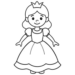 Princess Coloring Page for kids, Kids Drawing, Princess with different Pose