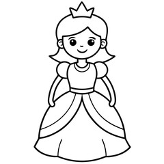 Princess Coloring Page for kids, Kids Drawing, Princess with different Pose