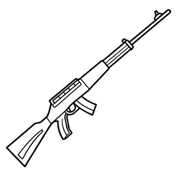 recommend clip art: rifle outline coloring book page line art illustration digital drawing