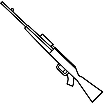 recommend clip art: rifle outline coloring book page line art illustration digital drawing