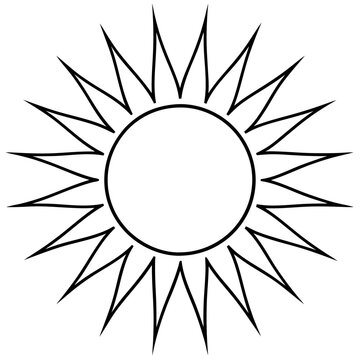 recommend clip art: sun outline coloring book page line art illustration digital drawing