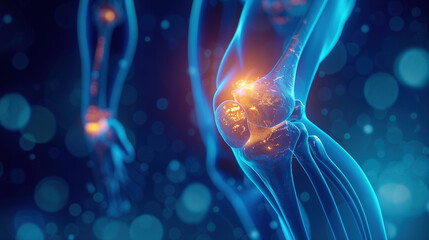Naklejka premium illustration showing pain in the knee bone, medical education concept