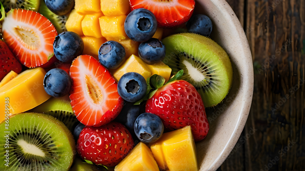 Wall mural fresh fruit salad