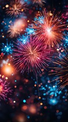 Fototapeta premium fireworks in the sky HD 8K wallpaper Stock Photographic image