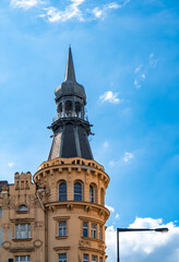Prague - tower of residential building, Art Nouveau 
