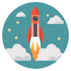 Launch into Space with a Red Rocket Ship