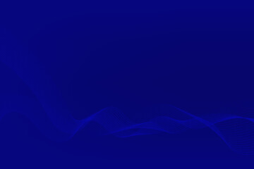 Abstract vector modern background with blue wavy lines and particles. Technology backdrop.
