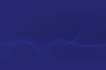 Abstract vector modern background with blue wavy lines and particles. Technology backdrop.
