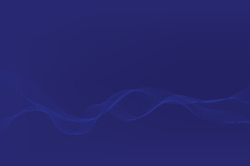 Abstract vector modern background with blue wavy lines and particles. Technology backdrop.
