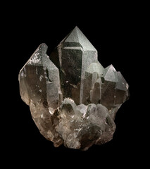  quartz mineral on black, isolated