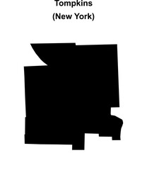 Tompkins County (New York) blank outline map