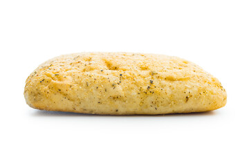 Italian ciabatta bread isolated on white background.