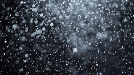 The black background on which rain falls is like a scene from another reality - drops falling in a steady rhythm, creating a pulsating symphony of movement and light.