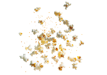 Butterfly or snowflake popcorn, an irregular shaped puffed corn kernels, isolated png