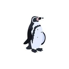 フンボルトペンギン。フラットなベクターイラスト。
Humboldt penguin (Peruvian penguin). Flat vector illustration.
