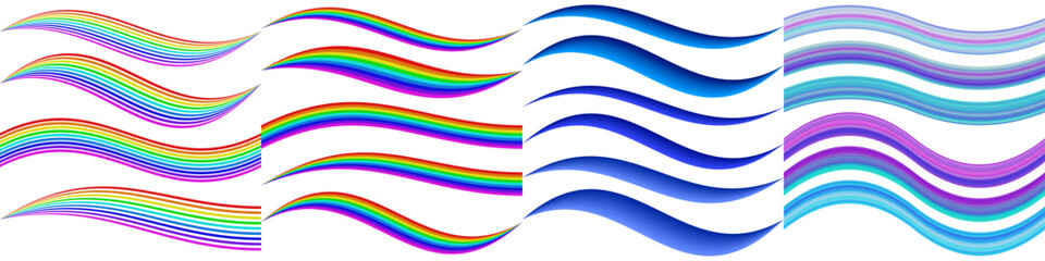 Wave line design element collection