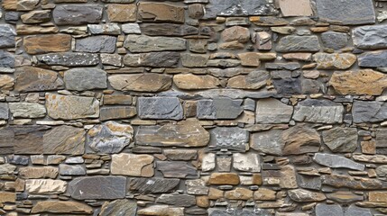 A textured stone wall made of various sizes of irregularly shaped rocks. SEAMLESS PATTERN