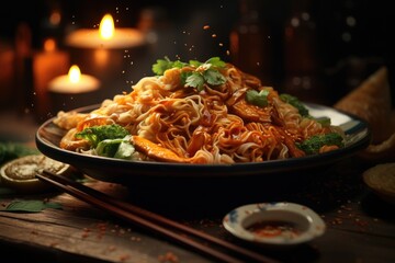 High Quality Tasty Composition Bowl of Noodles