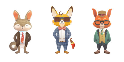 Fototapeta premium suave and sophisticated animals, exuding charm and style in their impeccably tailored suits.
