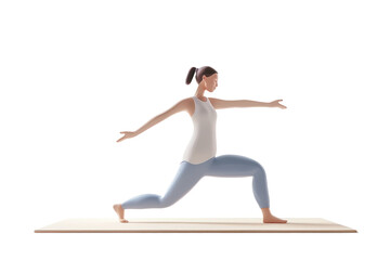 Fototapeta premium yoga instructor, striking a difficult pose, peaceful expression, white mat