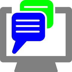 Computer Chatting Vector Icon