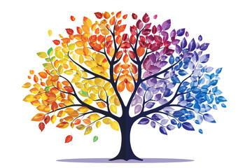 A tree with leaves that change color with the seasons, creating a sense of transformation and renewal.
