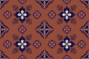 ikat Abstract Ethnic art. Seamless pattern in tribal, folk embroidery, and Mexican style. Aztec geometric art ornament print.Design for carpet, cover.wallpaper, wrapping, fabric, clothing