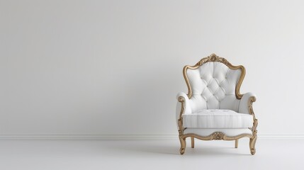 Elegant chair on white backdrop