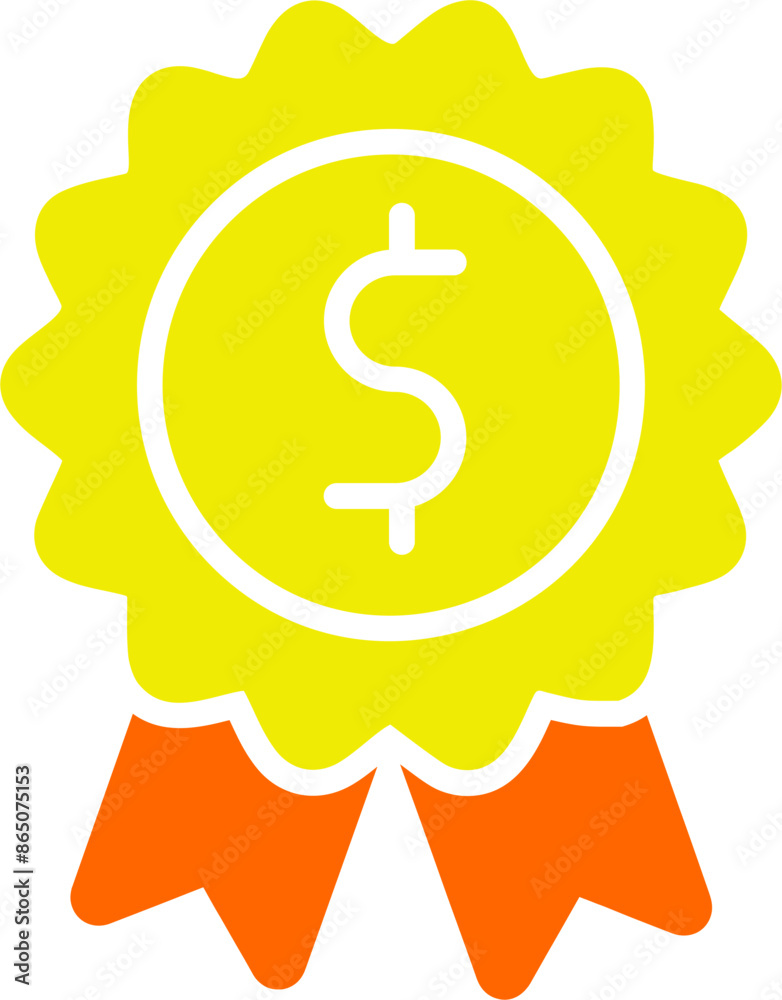 Poster dollar badge vector icon