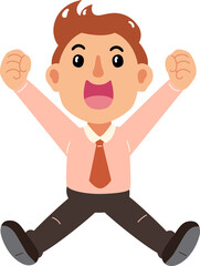 Cartoon happy businessman for design.