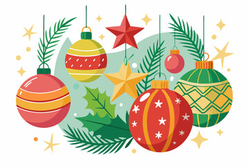 Christmas decorations graphics vector illustration