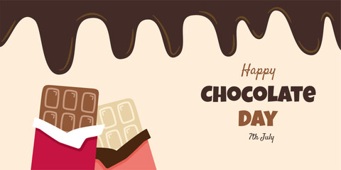 Happy World Chocolate Day 7th July. International chocolate day banner, social media, and poster design